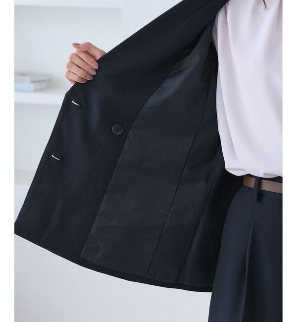 Rope&rsquo;Picnic「【WEB限定】レディハンサムシリーズ ウールライク金ボタンミドル丈ジャケット(総裏地)」|テーラードジャケット|