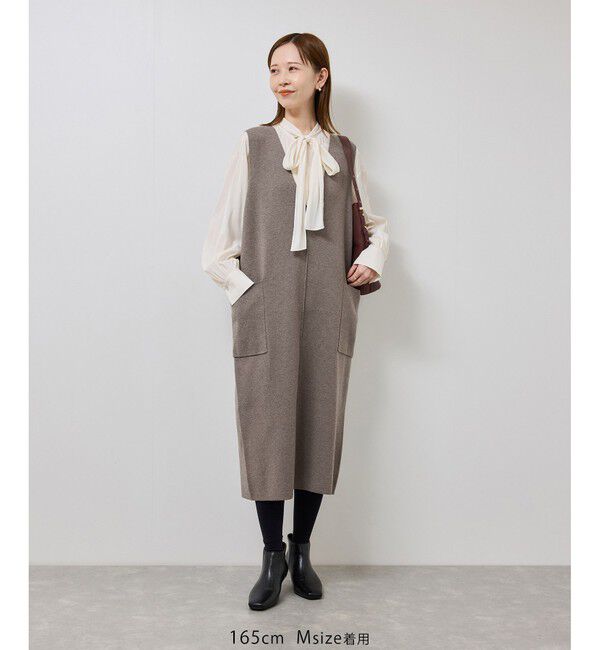 Rope&rsquo;Picnic「ニットジャンパースカート/着丈が選べる・リンクコーデ」|ワンピース|