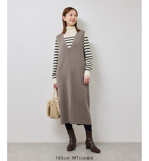 Rope&rsquo;Picnic「ニットジャンパースカート/着丈が選べる・リンクコーデ」|ワンピース|