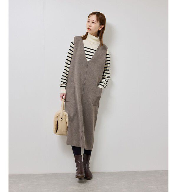 Rope&rsquo;Picnic「ニットジャンパースカート/着丈が選べる・リンクコーデ」|ワンピース|