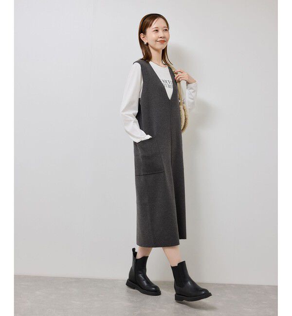 Rope&rsquo;Picnic「ニットジャンパースカート/着丈が選べる・リンクコーデ」|ワンピース|