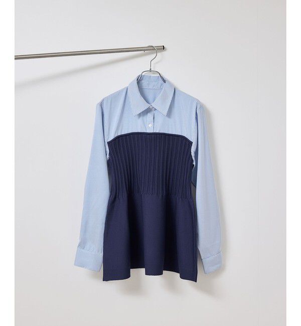 Rope&rsquo;Picnic「シャツドッキングペプラムニット」|シャツ・ブラウス|