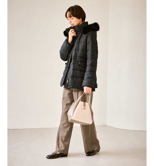 Rope&rsquo;Picnic「【GREEN DOWN/グリーンダウン】ファー付きダウンミドル丈コート/リンクコーデ」|ダウン|