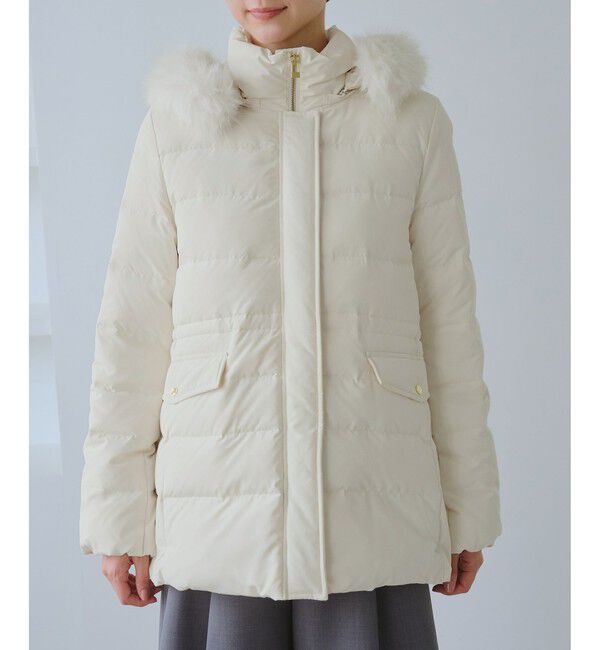 Rope&rsquo;Picnic「【GREEN DOWN/グリーンダウン】ファー付きダウンミドル丈コート/リンクコーデ」|ダウン|