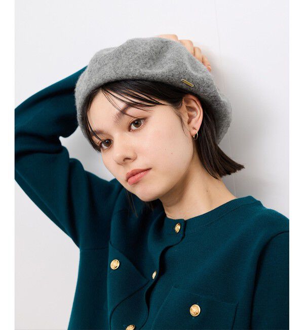 ROPE PICNIC PASSAGE「ウールフェルトベレー帽/リンクコーデ」|ハンチング・ベレー帽|ライトグレー(08)