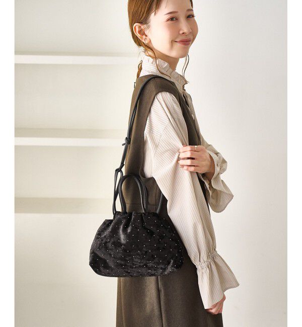 ROPE PICNIC PASSAGE「2WAYハンドル シャイニーベロアパースバッグ」|ハンドバッグ|
