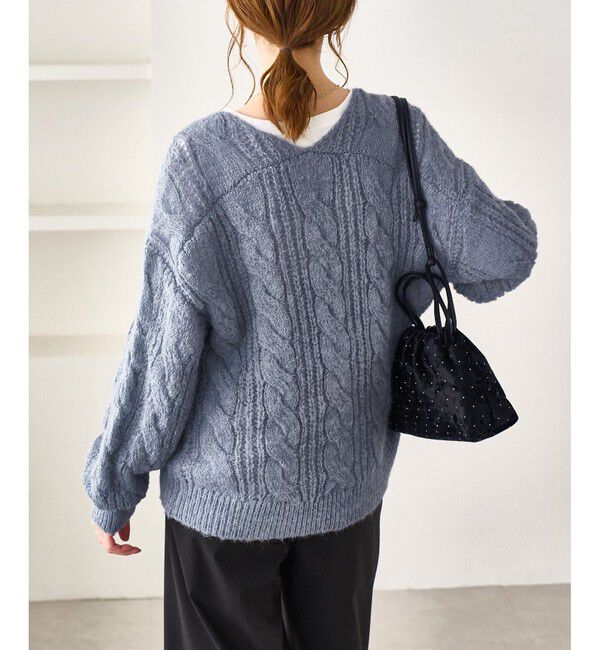 Rope&rsquo;Picnic「ゆるケーブル編みVネックニット」|ニット・セーター|