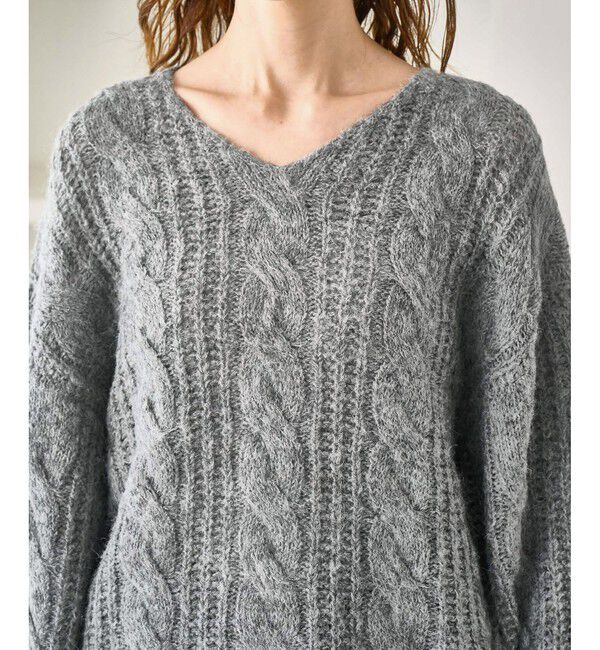 Rope&rsquo;Picnic「ゆるケーブル編みVネックニット」|ニット・セーター|