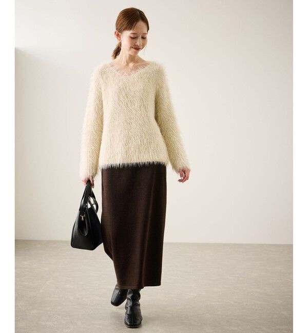 Rope&rsquo;Picnic「フェザーVネックニット」|ニット・セーター|