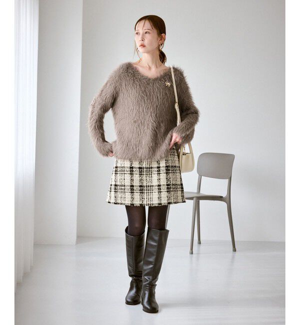 Rope&rsquo;Picnic「フェザーVネックニット」|ニット・セーター|