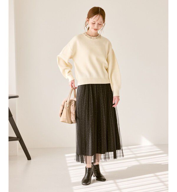 Rope&rsquo;Picnic「ビジューニットプルオーバー」|ニット・セーター|