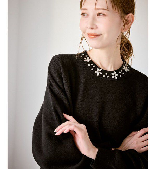 Rope&rsquo;Picnic「ビジューニットプルオーバー」|ニット・セーター|