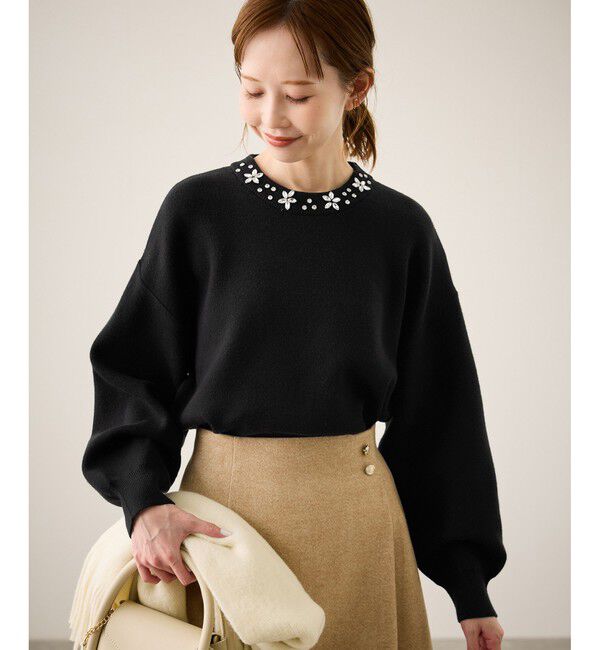 Rope&rsquo;Picnic「ビジューニットプルオーバー」|ニット・セーター|