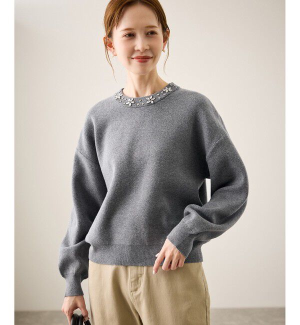 Rope&rsquo;Picnic「ビジューニットプルオーバー」|ニット・セーター|