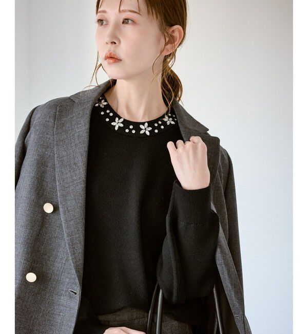 Rope&rsquo;Picnic「ビジューニットプルオーバー」|ニット・セーター|