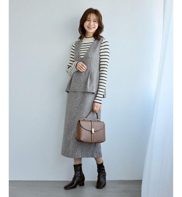 Rope&rsquo;Picnic「【新色追加】レイヤード風ペプラムジャンパースカート」|ワンピース|