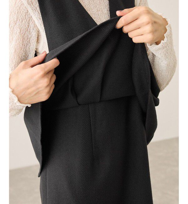 Rope&rsquo;Picnic「【新色追加】レイヤード風ペプラムジャンパースカート」|ワンピース|