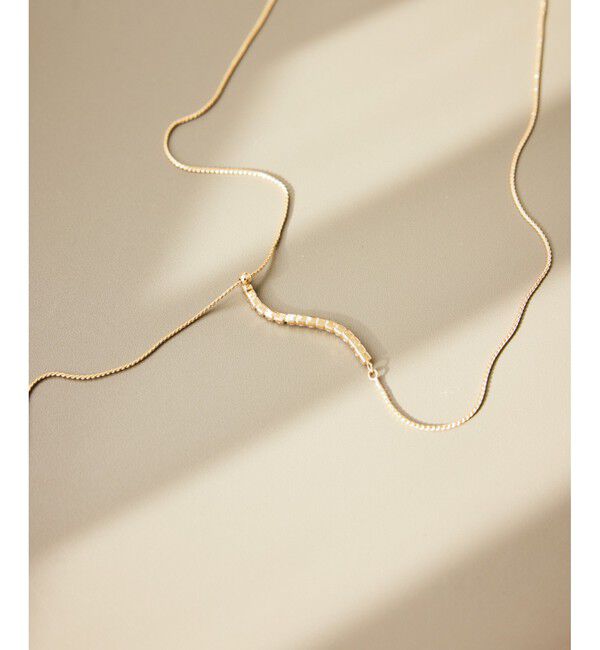 ROPE PICNIC PASSAGE「ガラスカーブラインY字ネックレス」|ネックレス|