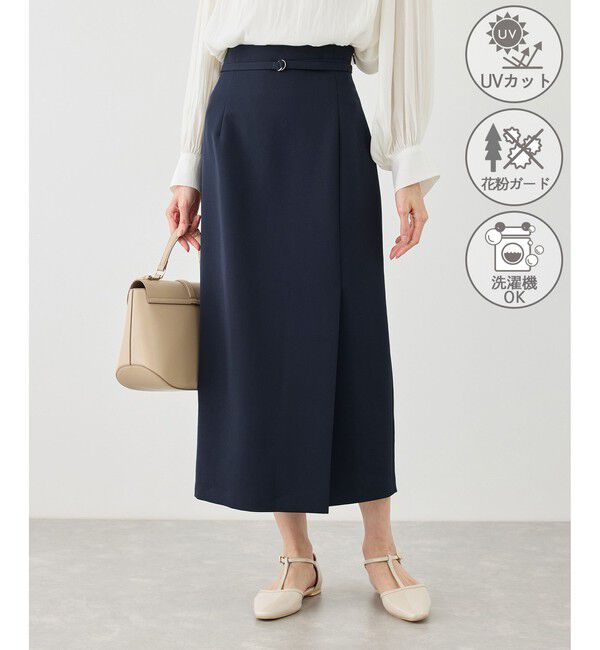 Rope&rsquo;Picnic「【WEB限定】360&deg;ウルトラストレッチ タイトスカート/UVカット・花粉ガード・セットアップ対応」|スカート|ネイビー(40)