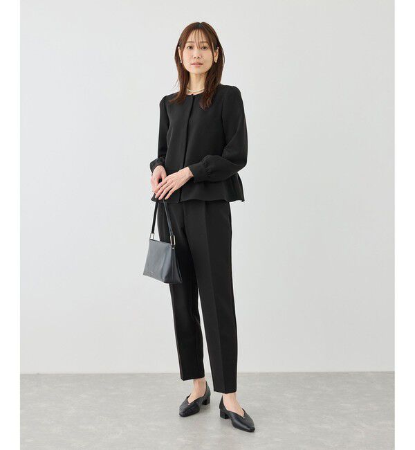 Rope&rsquo;Picnic「【WEB限定】360&deg;ウルトラストレッチ 羽織れるペプラムブラウス/ 花粉ガード・セットアップ対応」|シャツ・ブラウス|