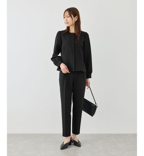 Rope&rsquo;Picnic「【WEB限定】360&deg;ウルトラストレッチ 羽織れるペプラムブラウス/ 花粉ガード・セットアップ対応」|シャツ・ブラウス|