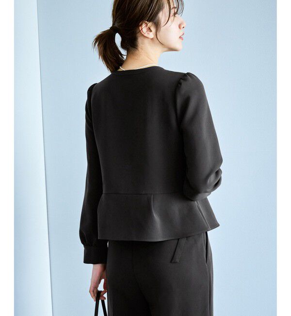 Rope&rsquo;Picnic「【WEB限定】360&deg;ウルトラストレッチ 羽織れるペプラムブラウス/ 花粉ガード・セットアップ対応」|シャツ・ブラウス|