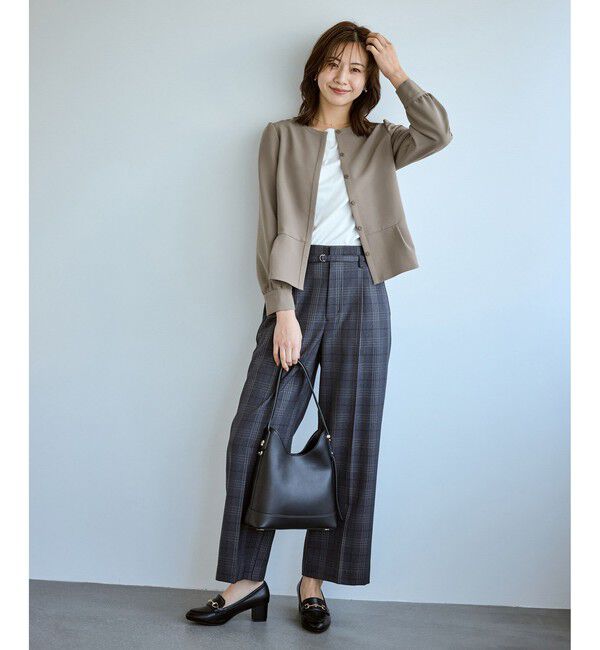 Rope&rsquo;Picnic「【WEB限定】360&deg;ウルトラストレッチ 羽織れるペプラムブラウス/ 花粉ガード・セットアップ対応」|シャツ・ブラウス|