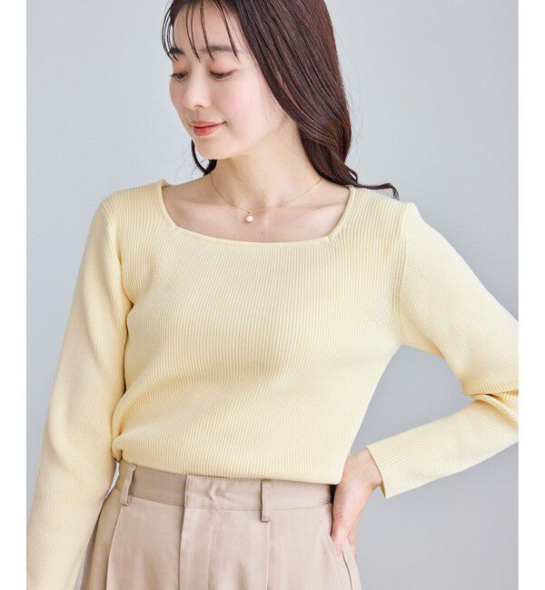 Rope&rsquo;Picnic「スクエアネックリブニット」|ニット・セーター|