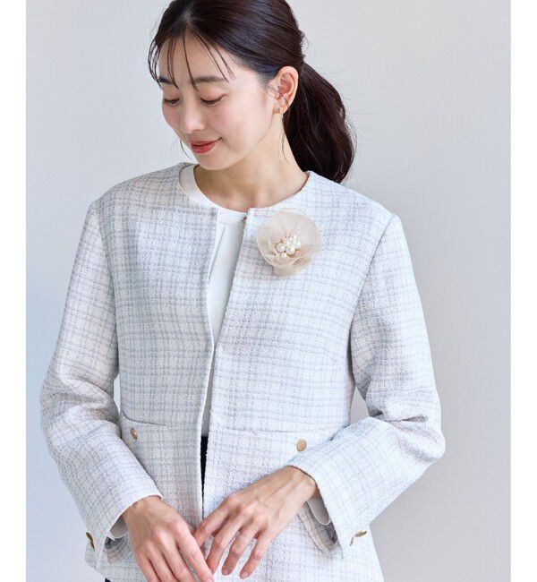 ROPE PICNIC PASSAGE「オーガンジーフラワーコサージュ」|ブローチ・コサージュ|