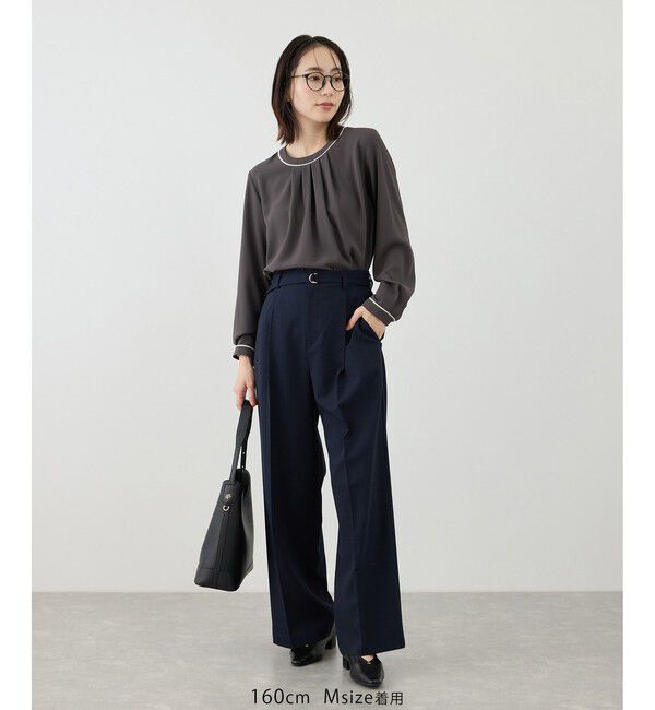 Rope&rsquo;Picnic「【WEB限定サイズ】配色アソートフロントタックブラウス」|シャツ・ブラウス|