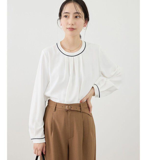 Rope&rsquo;Picnic「【WEB限定サイズ】配色アソートフロントタックブラウス」|シャツ・ブラウス|