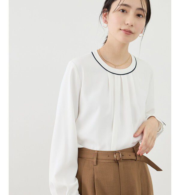 Rope&rsquo;Picnic「【WEB限定サイズ】配色アソートフロントタックブラウス」|シャツ・ブラウス|