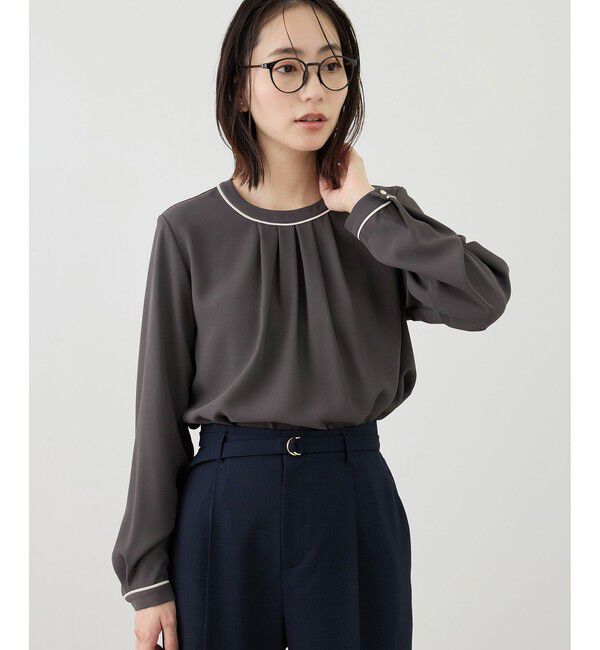 Rope&rsquo;Picnic「【WEB限定サイズ】配色アソートフロントタックブラウス」|シャツ・ブラウス|