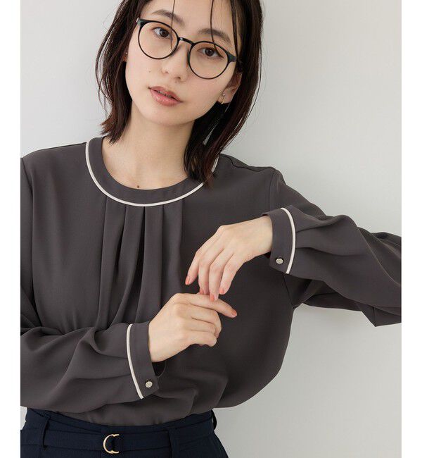 Rope&rsquo;Picnic「【WEB限定サイズ】配色アソートフロントタックブラウス」|シャツ・ブラウス|