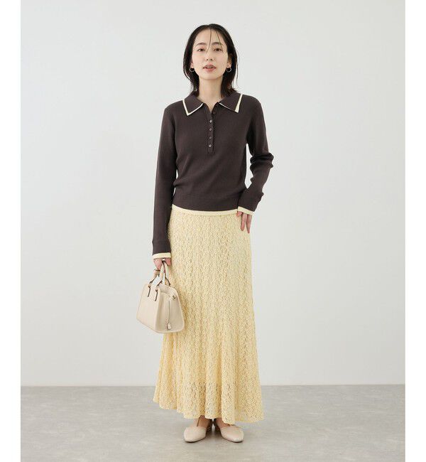 Rope&rsquo;Picnic「レイヤード風リブポロニット」|ニット・セーター|