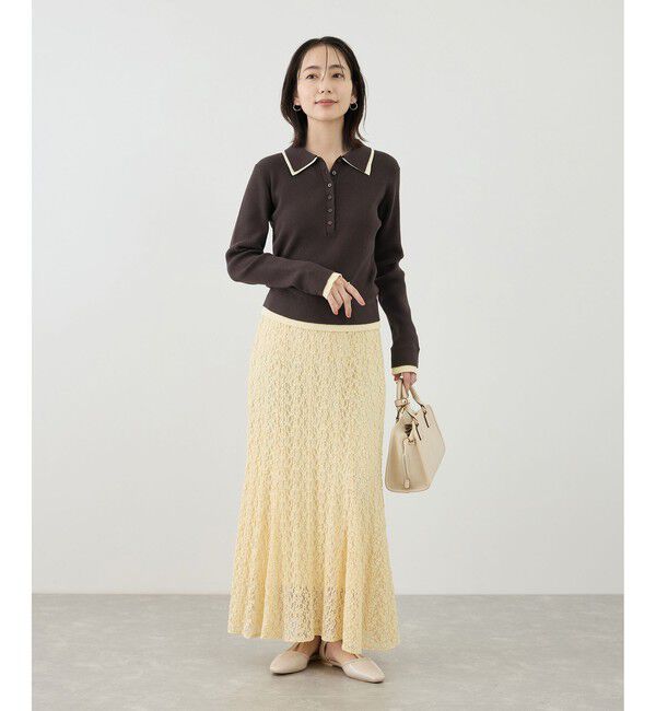 Rope&rsquo;Picnic「レイヤード風リブポロニット」|ニット・セーター|