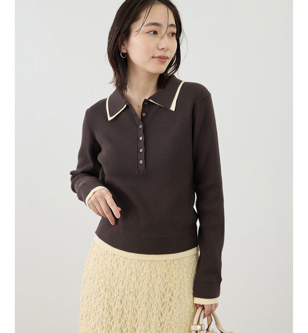 Rope&rsquo;Picnic「レイヤード風リブポロニット」|ニット・セーター|