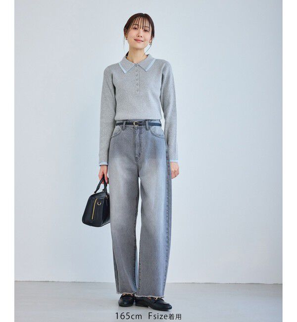 Rope&rsquo;Picnic「レイヤード風リブポロニット」|ニット・セーター|