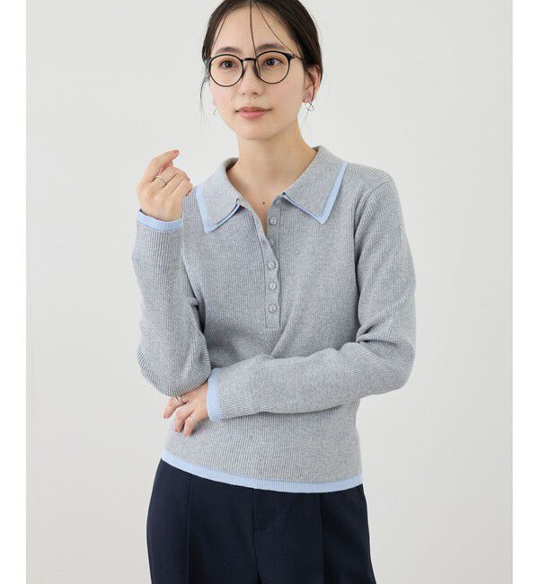 Rope&rsquo;Picnic「レイヤード風リブポロニット」|ニット・セーター|