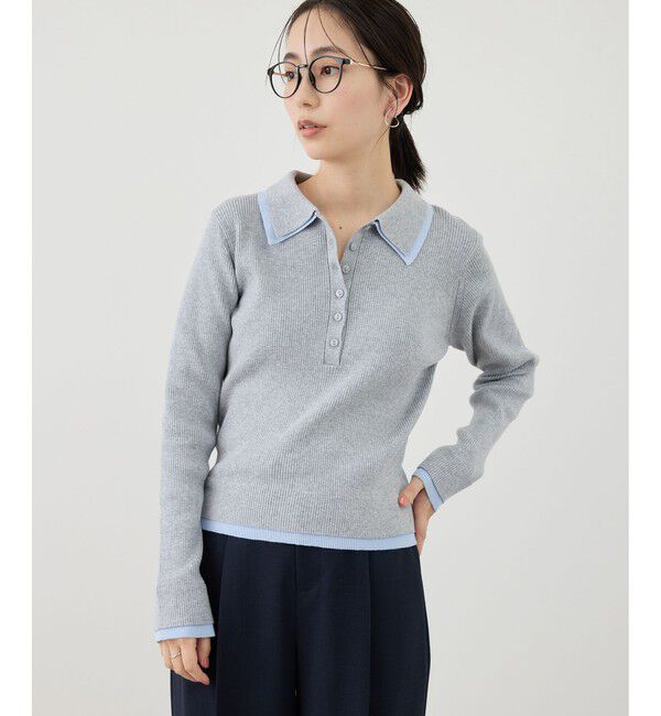Rope&rsquo;Picnic「レイヤード風リブポロニット」|ニット・セーター|
