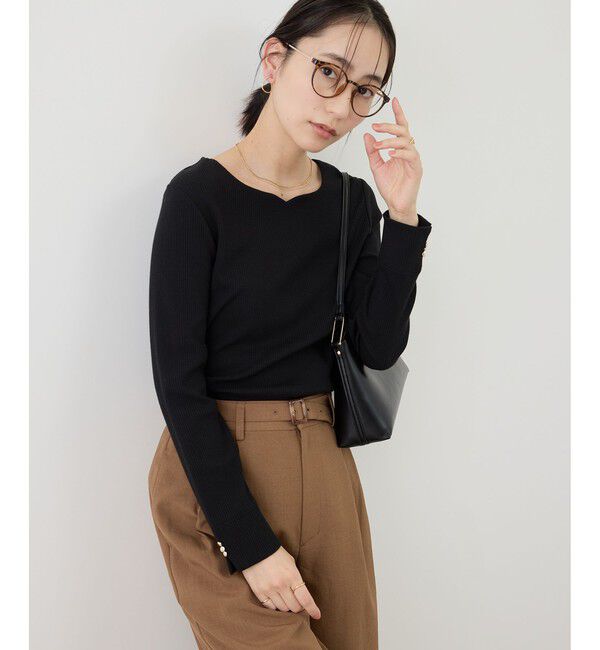 Rope&rsquo;Picnic「ハートネックリブジャケットインナー」|Tシャツ・カットソー|