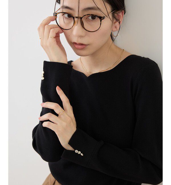 Rope&rsquo;Picnic「ハートネックリブジャケットインナー」|Tシャツ・カットソー|