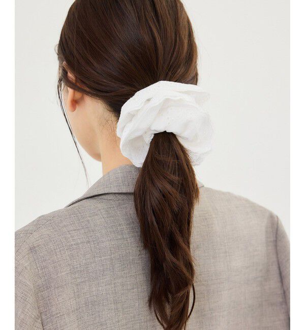 ROPE PICNIC PASSAGE「コットンレースフリルシュシュ」|ヘアゴム・シュシュ|