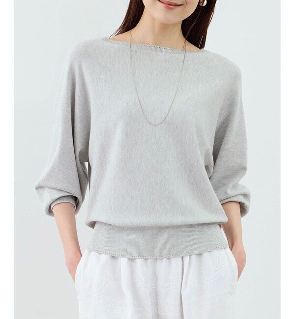 Rope&rsquo;Picnic「ラメ混アイレットドルマンニット」|ニット・セーター|ライトグレー(08)