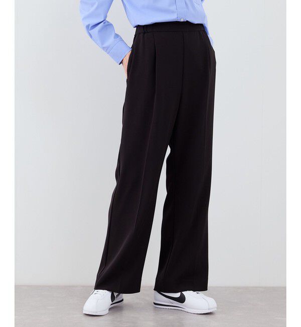 Rope&rsquo;Picnic「【WEB限定サイズ】美フレアカラーパンツ」|スラックス|ブラック(01)