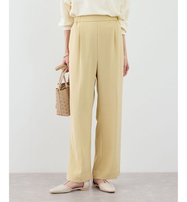 Rope&rsquo;Picnic「【WEB限定サイズ】美フレアカラーパンツ」|スラックス|イエロー(80)