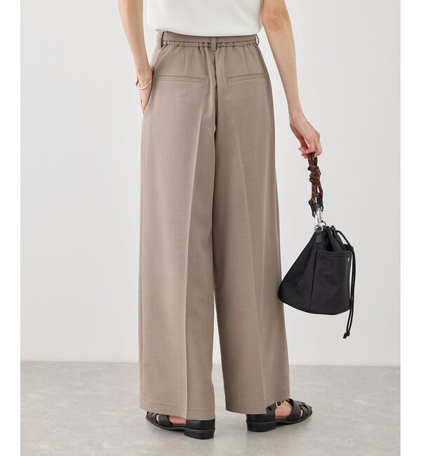 Rope&rsquo;Picnic「カナパ ベルト付きワイドパンツ/セットアップ対応・UV・抗菌防臭・接触冷感」|チノ|