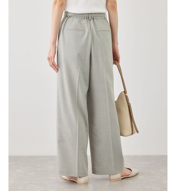 Rope&rsquo;Picnic「カナパ ベルト付きワイドパンツ/セットアップ対応・UV・抗菌防臭・接触冷感」|チノ|