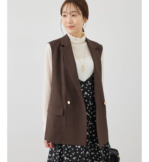 Rope&rsquo;Picnic「カナパ スリーブレスジレ/セットアップ対応・UV・抗菌防臭・接触冷感」|ベスト・ジレ|