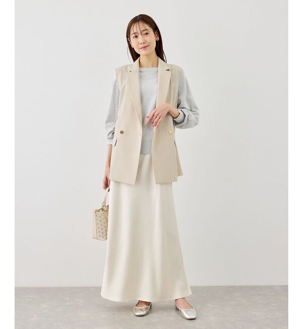 Rope&rsquo;Picnic「カナパ スリーブレスジレ/セットアップ対応・UV・抗菌防臭・接触冷感」|ベスト・ジレ|